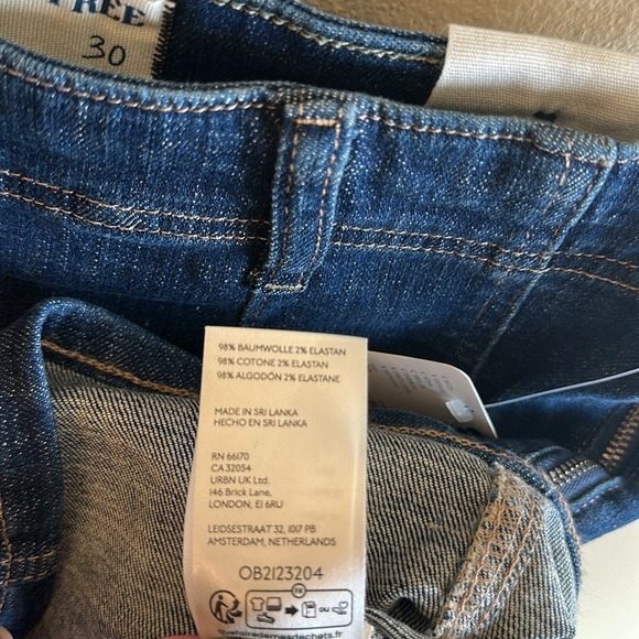 We The Free Mini Skirt Denim Dark Blue Side Zip Closure Stretch Womens Size 30 - Picture 13 of 15